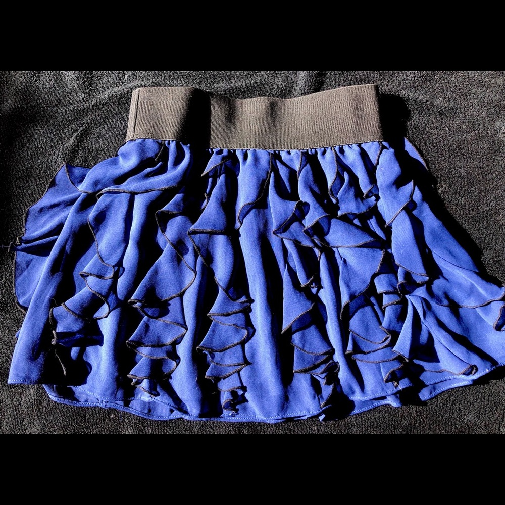 Cobalt blue ruffled skirt